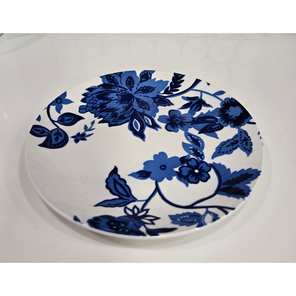 Royal Norfolk Blue Floral Chintz Stoneware Salad Plate White 7.5 Inch Ceramic